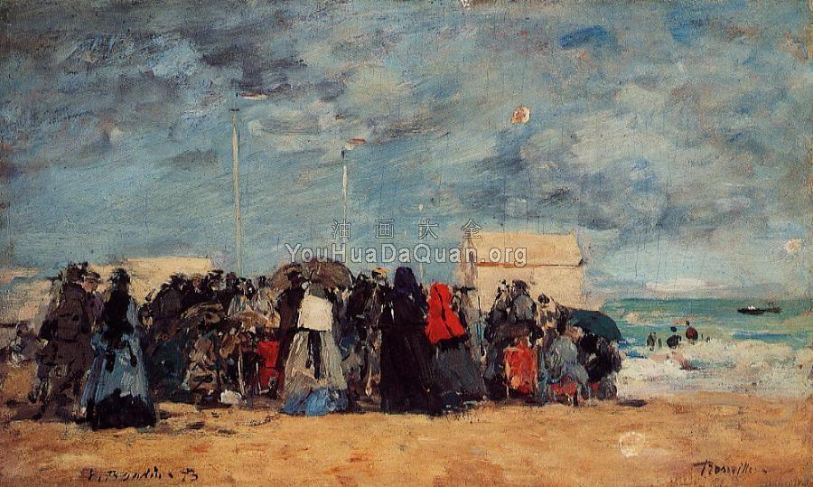 Trouville, Beach Scene - 尤金·布丹